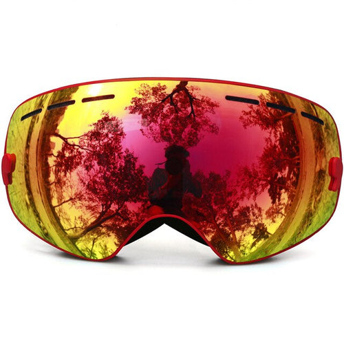 Red Frame Red Lens Kids Snow Goggles